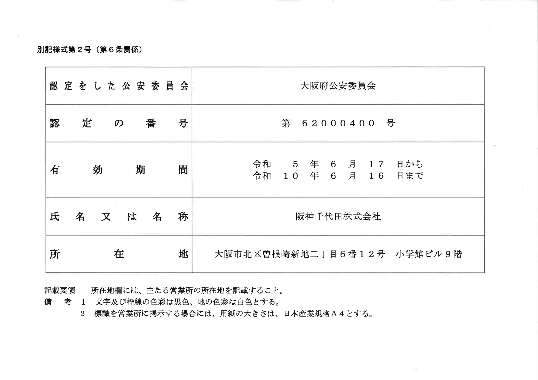 警備業標識